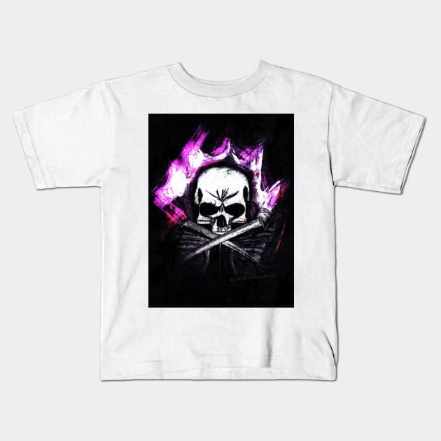 Pirate Skull Kids T-Shirt by Headbanger Haven